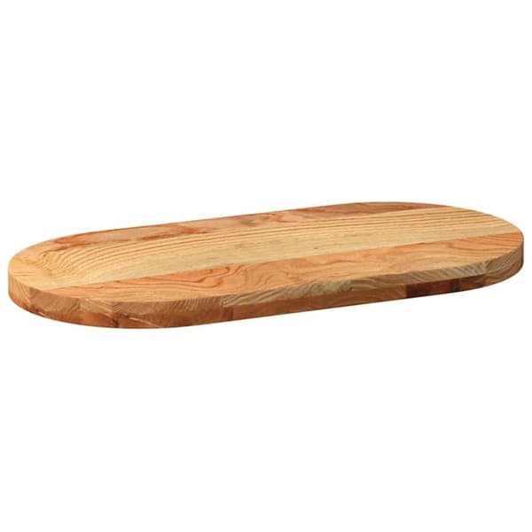 vidaXL Bordsskiva ljusbrun 80x40x4 cm massiv ek oval
