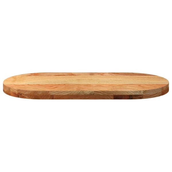 vidaXL Bordsskiva ljusbrun 80x40x4 cm massiv ek oval