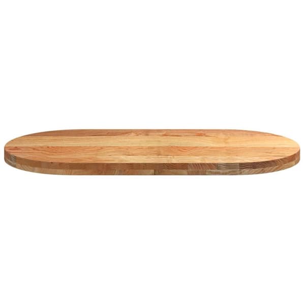 vidaXL Bordplate lysebrun 100x50x4 cm oval heltre eik
