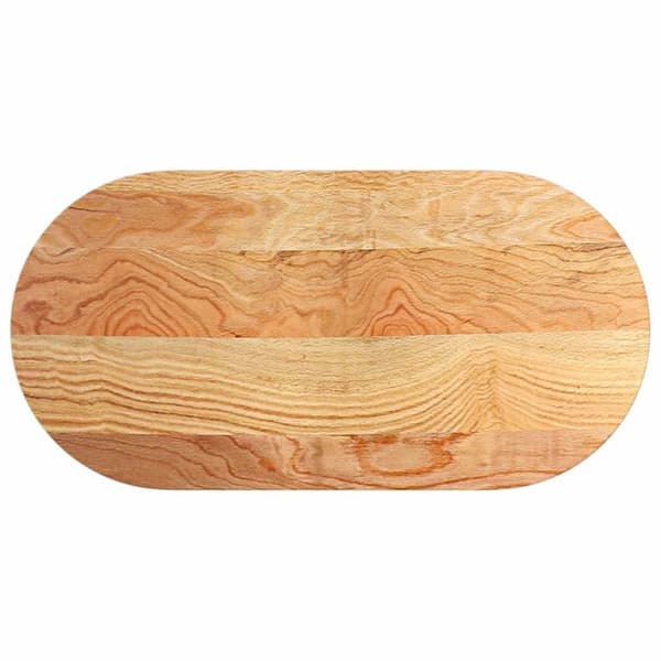 vidaXL Bordplate lysebrun 100x50x4 cm oval heltre eik