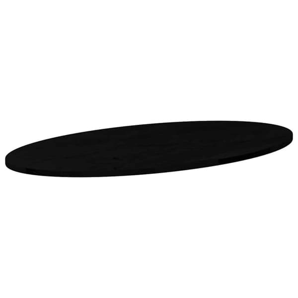 vidaXL Bordsskiva mörkbrun 100x50x2 cm massiv ek oval