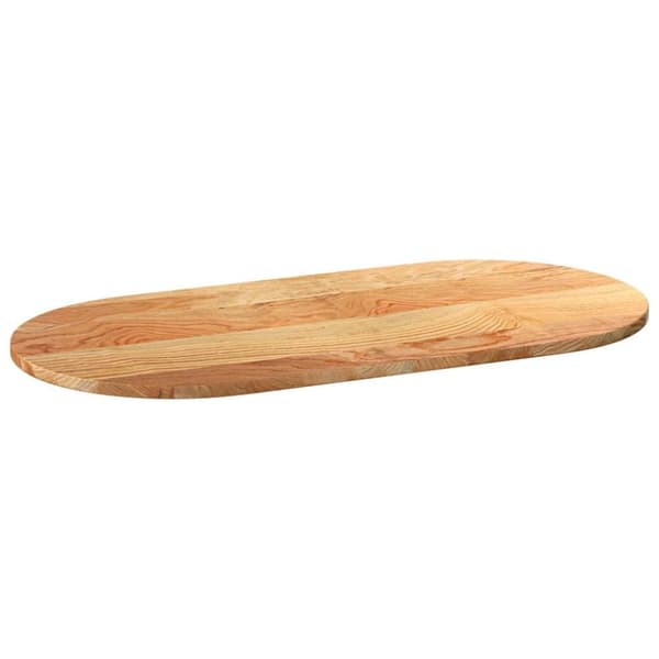 vidaXL Pöytälevy Vaaleanruskea 100x50x2 cm Massiivipuu Tammi Soikea