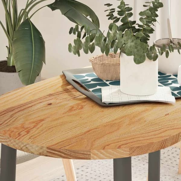 vidaXL Pöytälevy Vaaleanruskea 100x50x2 cm Massiivipuu Tammi Soikea