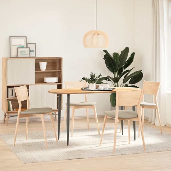 vidaXL Bordplate 140x60x2 cm oval heltre eik