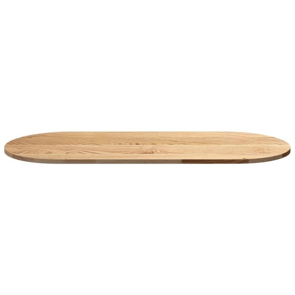 vidaXL Bordplate 140x60x2 cm oval heltre eik