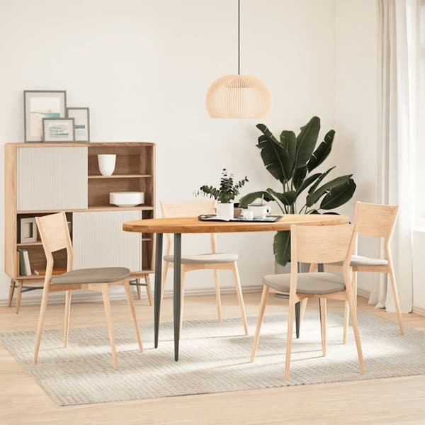vidaXL Pöytälevy Vaaleanruskea 140x60x4 cm Massiivipuu Tammi Soikea