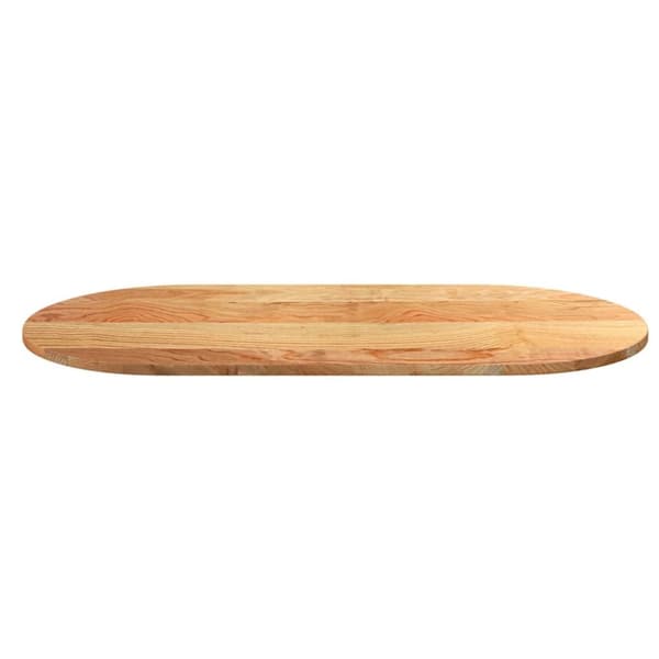 vidaXL Bordsskiva ljusbrun 120x60x2 cm massiv ek oval