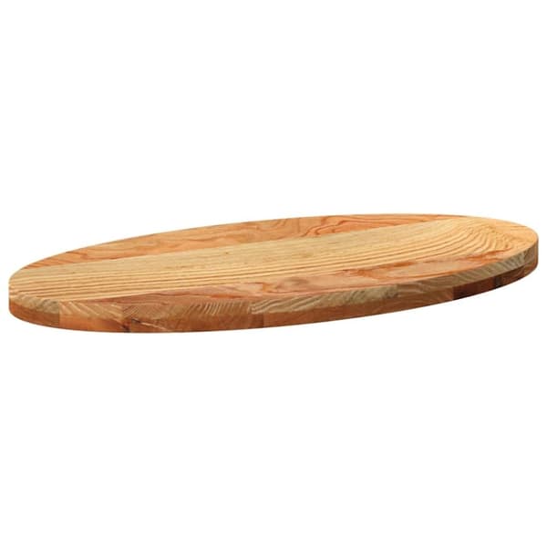 vidaXL Bordsskiva ljusbrun 80x40x4 cm massiv ek oval
