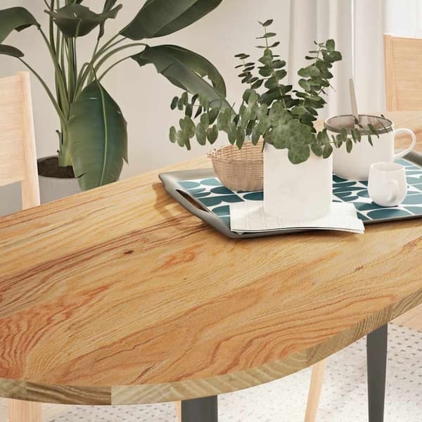 vidaXL Pöytälevy Vaaleanruskea 140x60x2 cm Massiivipuu Tammi Soikea