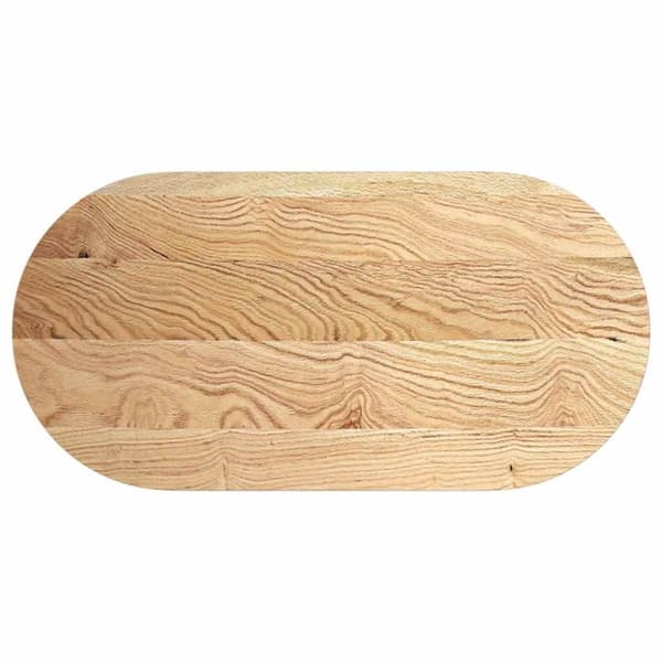 vidaXL Bordplate 120x60x2 cm oval heltre eik