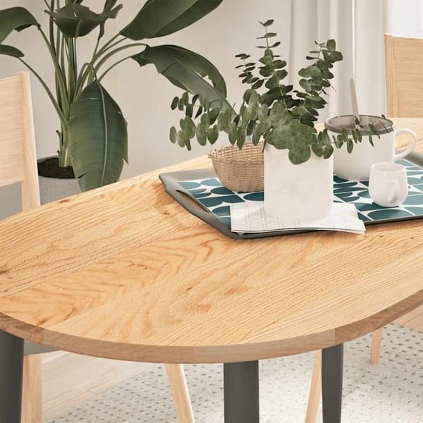 vidaXL Bordplate 120x60x2 cm oval heltre eik