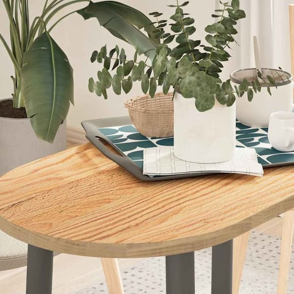 vidaXL bordplade 80x40x2 cm massivt egetræ oval