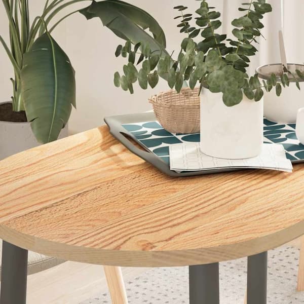 vidaXL bordplade 100x50x2 cm massivt egetræ oval