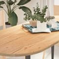 Miniatyrbillede 2 af 11: vidaXL bordplade 140x60x2 cm massivt egetræ oval