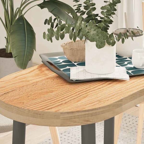 vidaXL Bordplate 80x40x4 cm oval heltre eik