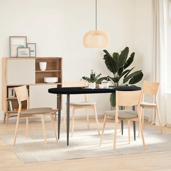 vidaXL Bordsskiva mörkbrun 140x60x4 cm massiv ek oval