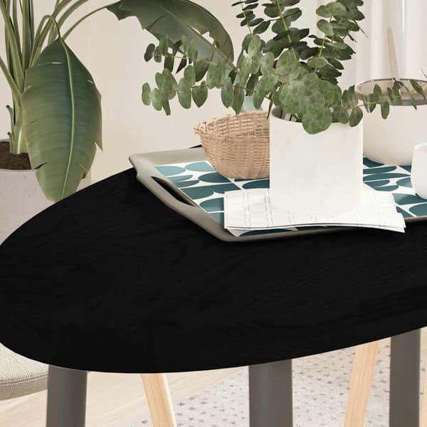 vidaXL bordplade 100x50x4 cm massivt egetræ oval mørkebrun