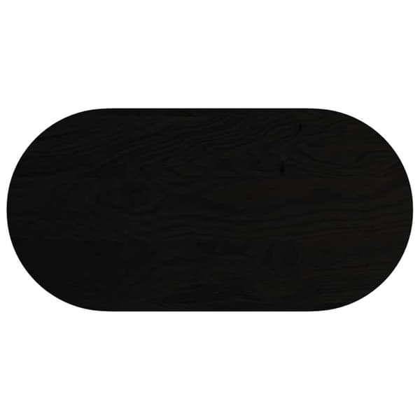 vidaXL bordplade 100x50x4 cm massivt egetræ oval mørkebrun