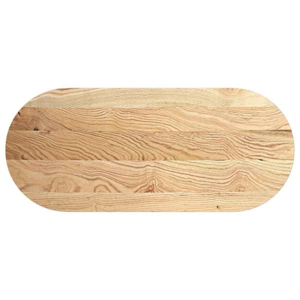 vidaXL Bordplate 140x60x4 cm oval heltre eik