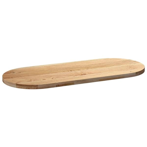 vidaXL Bordplate 140x60x4 cm oval heltre eik