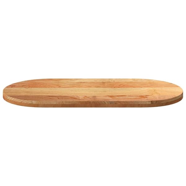 vidaXL Pöytälevy Vaaleanruskea 120x60x4 cm Massiivipuu Tammi Soikea