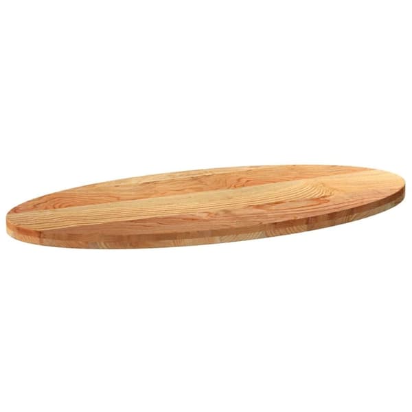 vidaXL Pöytälevy Vaaleanruskea 120x60x4 cm Massiivipuu Tammi Soikea