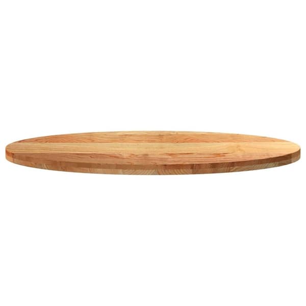 vidaXL Pöytälevy Vaaleanruskea 120x60x4 cm Massiivipuu Tammi Soikea