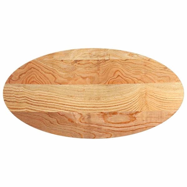 vidaXL Pöytälevy Vaaleanruskea 120x60x4 cm Massiivipuu Tammi Soikea