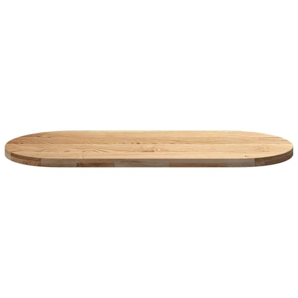 vidaXL bordplade 140x60x4 cm massivt egetræ oval
