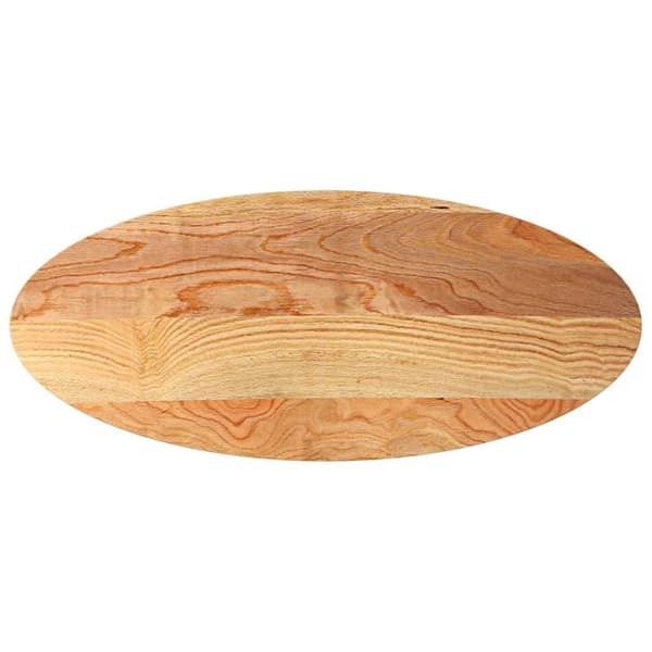 Bordsskiva ljusbrun 140x60x4 cm massiv ek oval