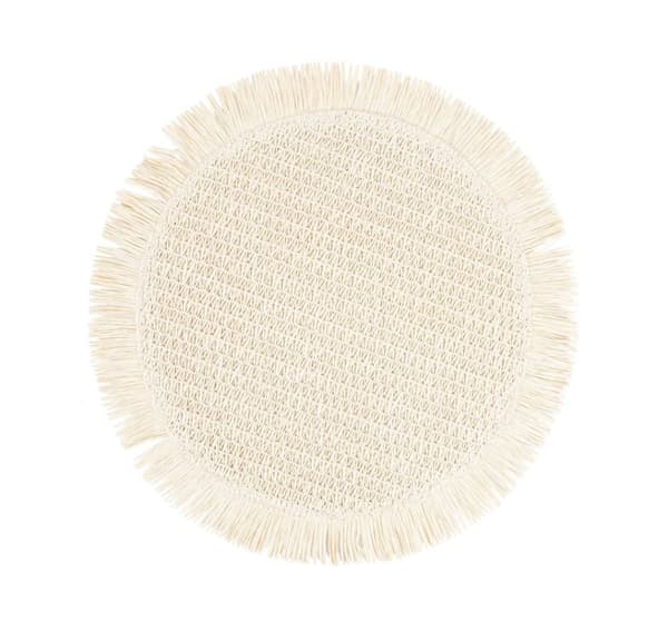 Bordsmatta SUZAN D38cm jute, vit