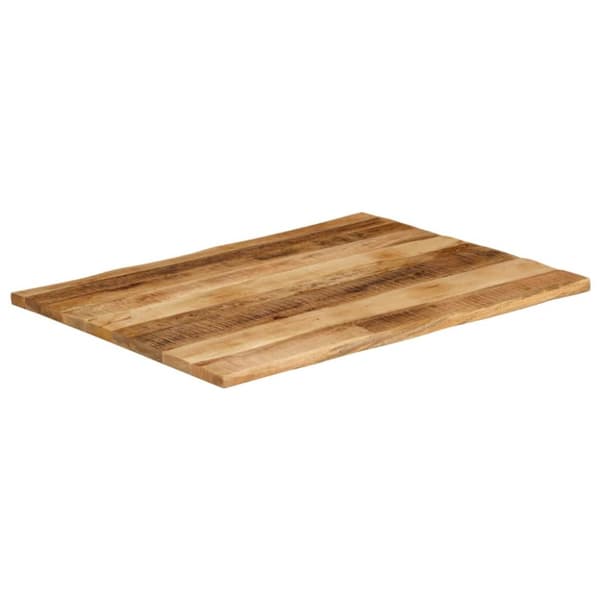 Bordsskiva 100x80x3,8 cm levande kant massivt grovt mangoträ