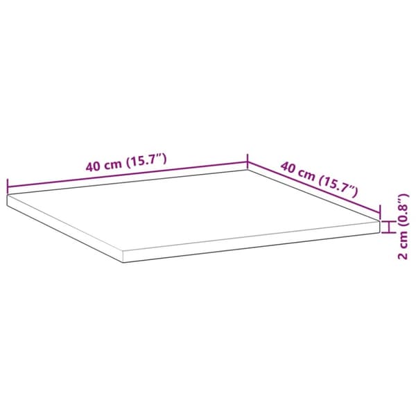 vidaXL bordplade 40x40x2 cm firkantet massivt akacietræ
