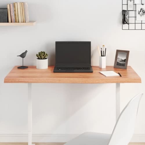 Bordsskiva ljusbrun 100x60x(2-4) cm behandlad massiv ek