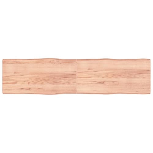 Bordsskiva ljusbrun 200x50x(2-6) cm massivt trä levande kant