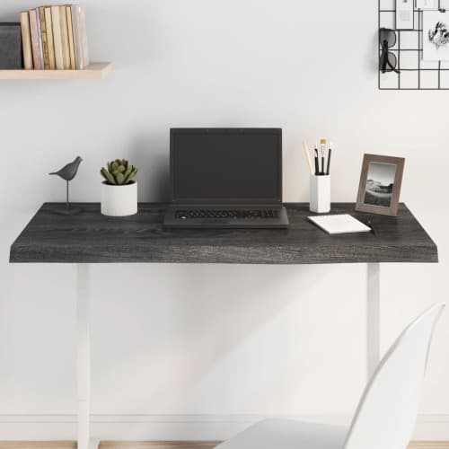 Bordsskiva mörkbrun 100x60x(2-4) cm behandlad massiv ek