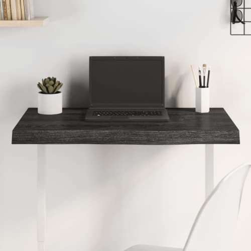 Bordsskiva mörkbrun 80x40x(2-6) cm behandlad massiv ek