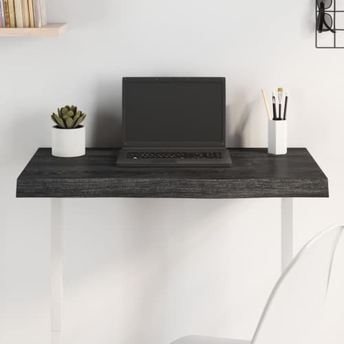 Bordsskiva mörkbrun 80x50x(2-6) cm behandlad massiv ek