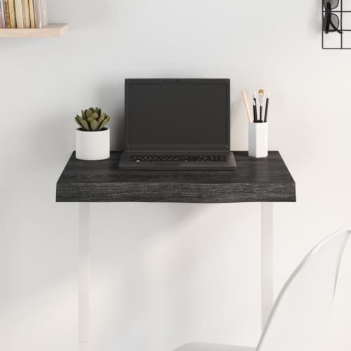 Bordsskiva mörkbrun 60x50x(2-6) cm behandlad massiv ek