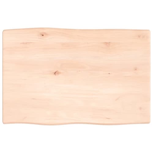 Bordsskiva 60x40x2 cm obehandlad massiv ek levande kant