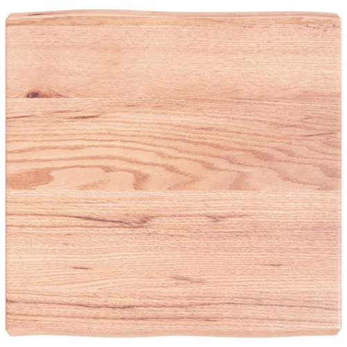 Bordsskiva ljusbrun 60x60x(2-6) cm massivt trä levande kant
