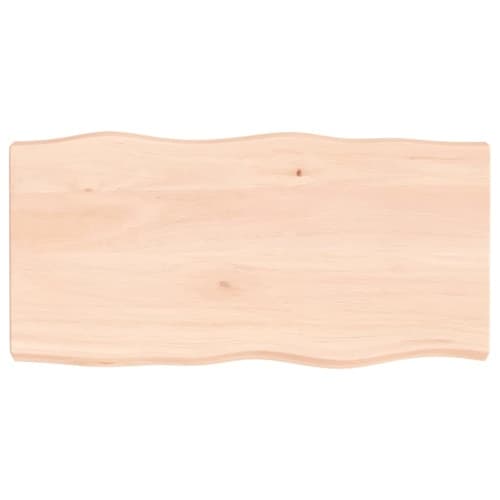 Bordsskiva 80x40x(2-6) cm obehandlad massiv ek levande kant