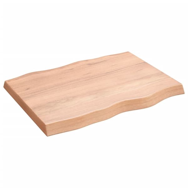 Bordsskiva ljusbrun 80x60x(2-6) cm massivt trä levande kant