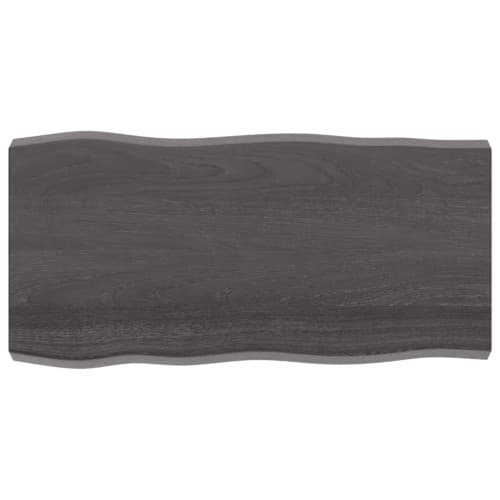 Bordsskiva mörkbrun 100x50x(2-6) cm massivt trä levande kant