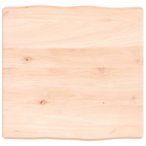 Bordsskiva 40x40x(2-6) cm obehandlad massiv ek levande kant