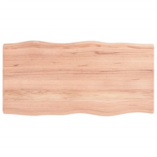 Bordsskiva ljusbrun 100x50x(2-6) cm massivt trä levande kant