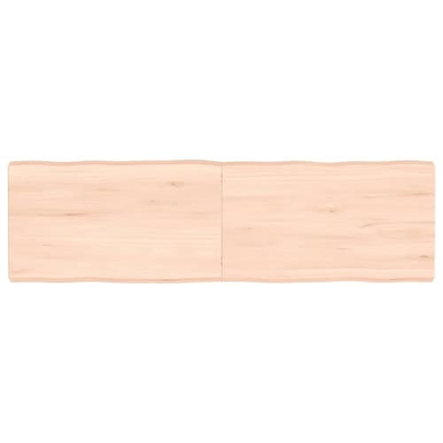 Bordsskiva 140x40x(2-6) cm obehandlad massiv ek levande kant