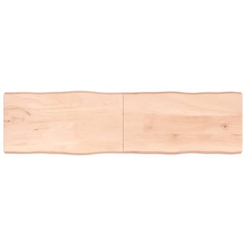 Bordsskiva 220x60x(2-6) cm obehandlad massiv ek levande kant