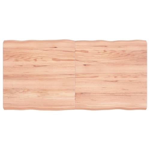 Bordsskiva ljusbrun 120x60x(2-6) cm massivt trä levande kant