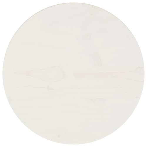 Bordsskiva vit Ø30x2,5 cm massiv furu